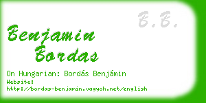 benjamin bordas business card